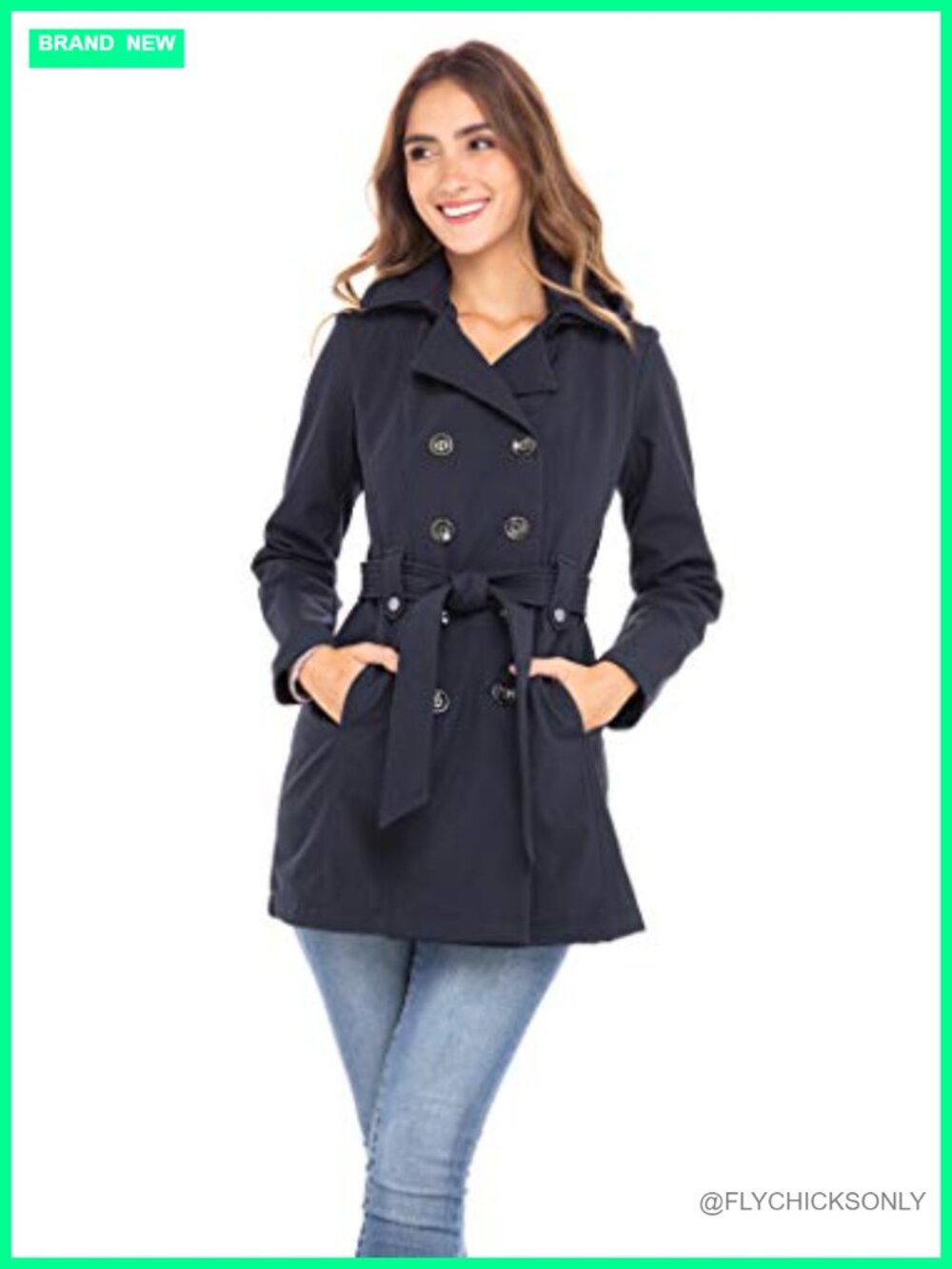 Soft Shell Trench Coat with Detachable Hood & Belted Waist